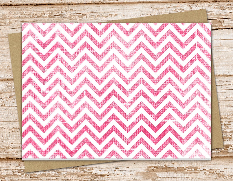 chevron card set . distressed chevron note cards . blank note cards . folded stationery . stationary set color choices image 1