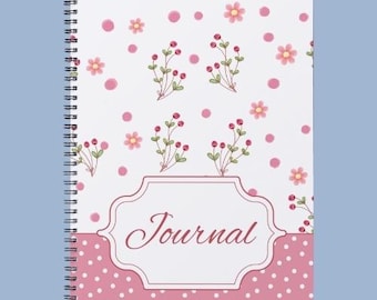 Pink Floral Journal Printable – Lined Notes, A4 A5 (Digital Download)
