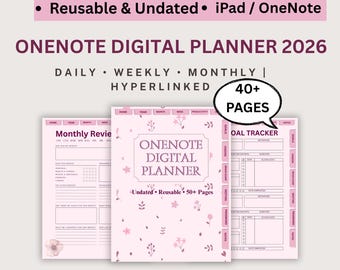 OneNote Planner | ADHD OneNote Planner, Digital Notebook, Hyperlinked Productivity Planner, Printable Minimalist Template