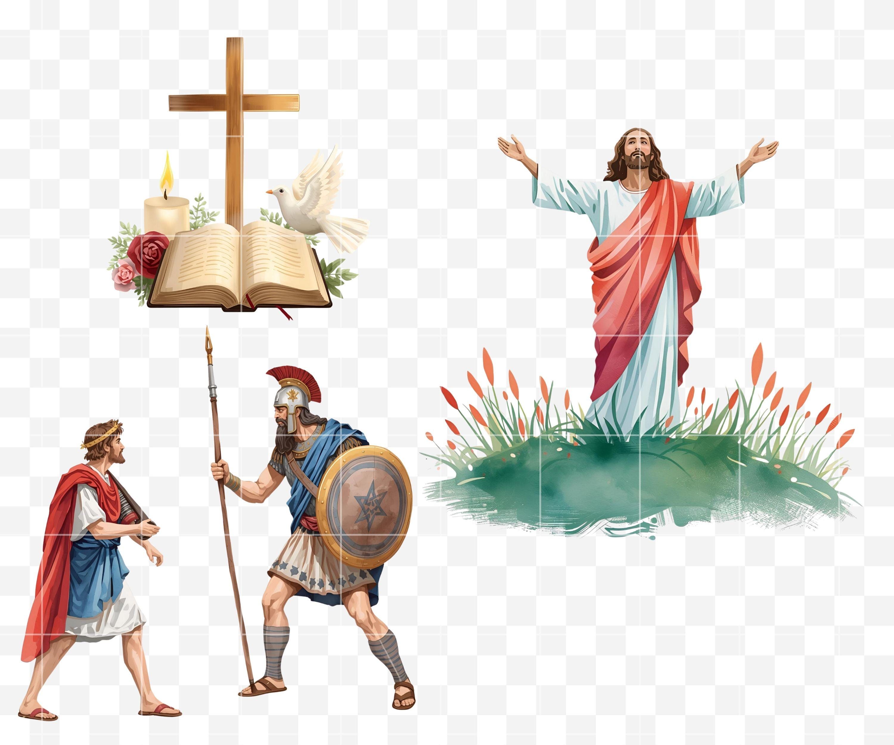 Bible Story Clipart Set – Old & New Testament PNG Bundle, Watercolor ...