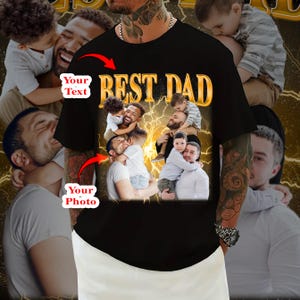 Customized Bootleg Shirt, Best Dad T-shirt, Personalized Image Shirt, Father&#39;s Day Gift, Custom Photo Shirt, Gift For Mom, Graphic 90s
