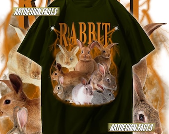 Funny Bunny Tshirt, Oversized Shirt, Graphic Retro Vintage T Shirt, Rabbit Lover Gift, Bunny Tee