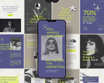 Instagram-Post-Vorlage für Digital-Marketing-Agenturen, Content-Paket für Social-Media-Manager, modernes Social-Media-Kit mit auffälliger Typografie für Coaching-Zwecke