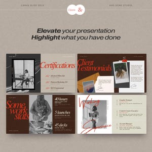 Presentazione in Canva per assistenti virtuali, modello di presentazione per il personal branding, proposta di slide editoriale audace per consulente creativo. immagine 8