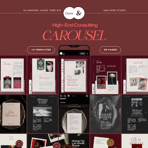 Modèle de toile de carrousel Instagram pour coach d'affaires élégant, contenu de carrousel de coaching haut de gamme, modèle de publication sur les réseaux sociaux de consultant financier