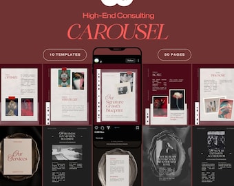 Elegante Instagram-Karussell-Vorlage für Business-Coaches (Canva), Hochwertiger Coaching-Karussell-Inhalt, Vorlage für Social-Media-Posts von Kursanbietern, F1