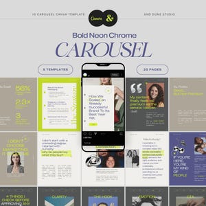 Plantilla de Canva para carrusel de Instagram para profesionales del marketing digital: plantillas modernas y llamativas para redes sociales, publicación de carrusel para agencias de marketing.