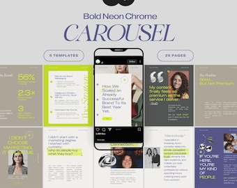 Plantilla de Canva para carrusel de Instagram para profesionales del marketing digital: plantillas modernas y llamativas para redes sociales, publicación de carrusel para agencias de marketing.