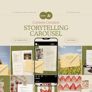 Szablon karuzeli na Instagramie do opowiadania historii dla twórców treści lifestylowych, karuzela do zdjęć w albumie, miesięczny post blogera z podsumowaniem