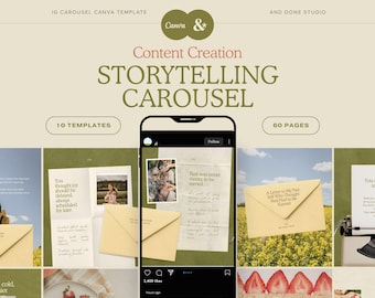 Storytelling Instagram Carousel Template for Lifestyle Content Creator, Scrapbook Photo Dump Carousel, Monthly Recap Blogger Instagram Post