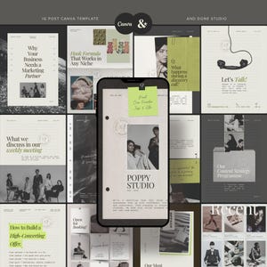 Editorial Instagram Post for Creative Marketing Agency, Minimalist Modern Social Media Kit for Coaches, Paper Archive Aesthetic Template, E1