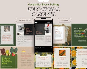 Vorlage für ein informatives Karussell für Coaches und Experten, informative Instagram-Post-Vorlagen für Therapeuten, Storytelling-Karussell-Post