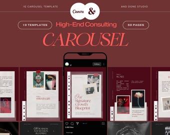 Elegant Business Coach Instagram Carousel Canva Template, High End Coaching Carousel Content, Finance Consultant Social Media Post Template
