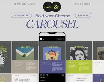 Instagram Carousel Canva Template for Digital Marketers, Bold Modern Social Media Templates, Marketing Agency Storytelling Carousel Post