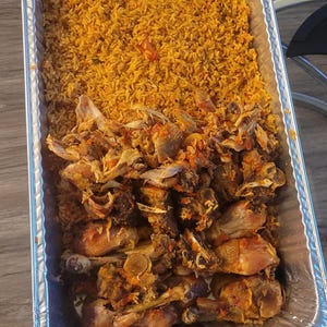 Nigerian Jollof rice and Assorted Meats (Party Size)