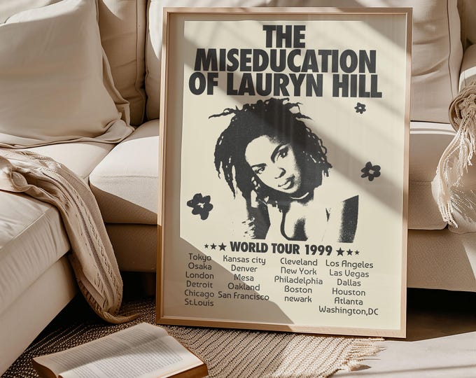 Vintage Lauryn Hill Matte Vertical Posters Print , Music Poster, Retro Wall Art, Music Decor
