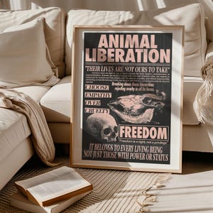 Vintage Tierbefreiungsplakat: Retro- Kunst, Vegane Werbung