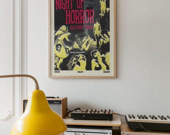 Vintage Halloween Poster: Retro Horror Night Art Print (Digital Download)