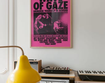Plakat muzyczny Shoegaze: matowy druk Giclée