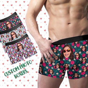 Ropa interior personalizada con cara para hombre, bóxers personalizados con imagen, regalo para novio, calzoncillos bóxer con foto, bóxers con cara, ropa interior con foto