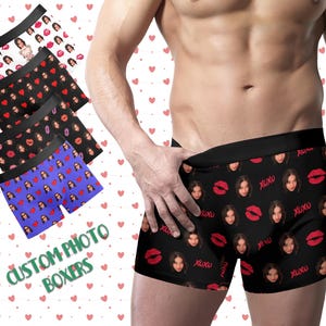 Custom With Face Boxer Briefs, Custom Man Underwear Gift for Boyfriend|Husband, Picture Boxer Briefs, Face on Boxers, Underwear with Photo