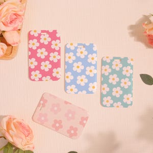 Porte-badge personnalisé, Porte-cartes d'identité à fermeture coulissante, Joli porte-cartes d'identité en damier, Protège-cartes transparent à rayures verticales, Complément pour cordon