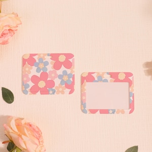 Hard Customized Badge Holder, Slide Closure Id Holder, Pretty Flowers ID Holder,Colorful Daisy Transparent Card Protector,Add on for Lanyard