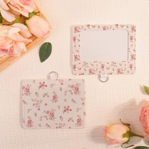 Porte-badge personnalisé, Porte-cartes d'identité à fermeture coulissante, Joli porte-cartes d'identité en damier, Protège-cartes transparent à rayures verticales, Complément pour cordon