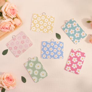 Porte-badge personnalisé, Porte-cartes d'identité à fermeture coulissante, Joli porte-cartes d'identité en damier, Protège-cartes transparent à rayures verticales, Complément pour cordon