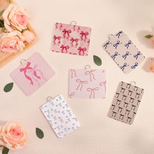 Porte-badge personnalisé, Porte-cartes d'identité à fermeture coulissante, Joli porte-cartes d'identité en damier, Protège-cartes transparent à rayures verticales, Complément pour cordon