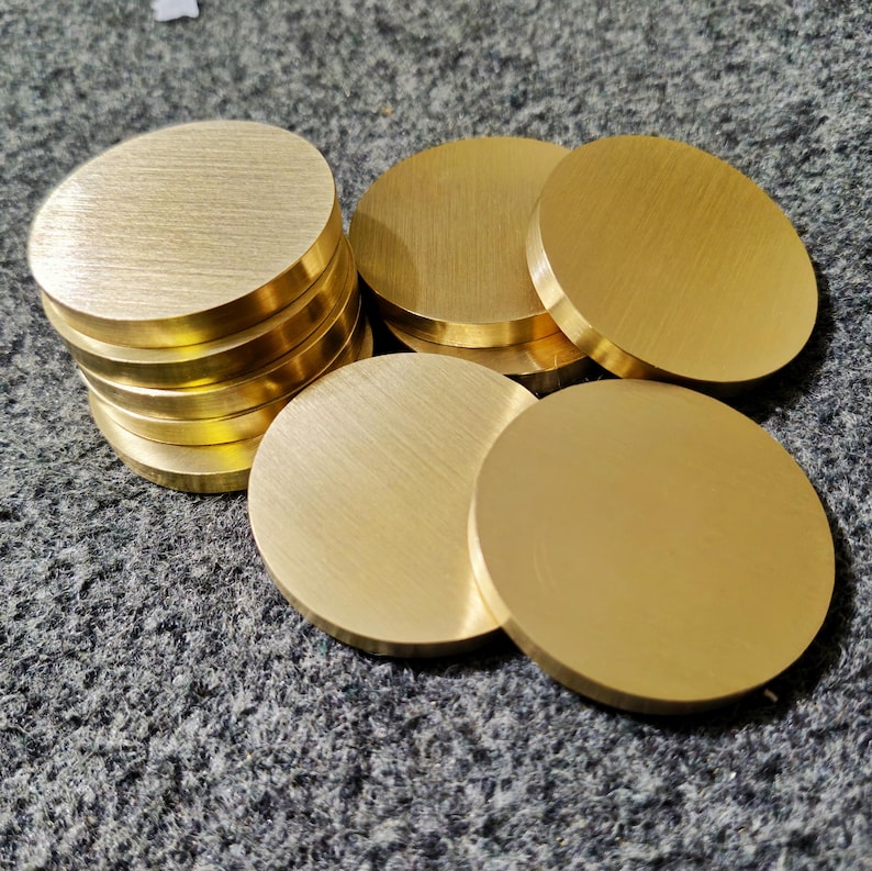 30pcs | 50mm X 4mm Solid Brass Coins Blanks| Blanks for Laser Engraving ...