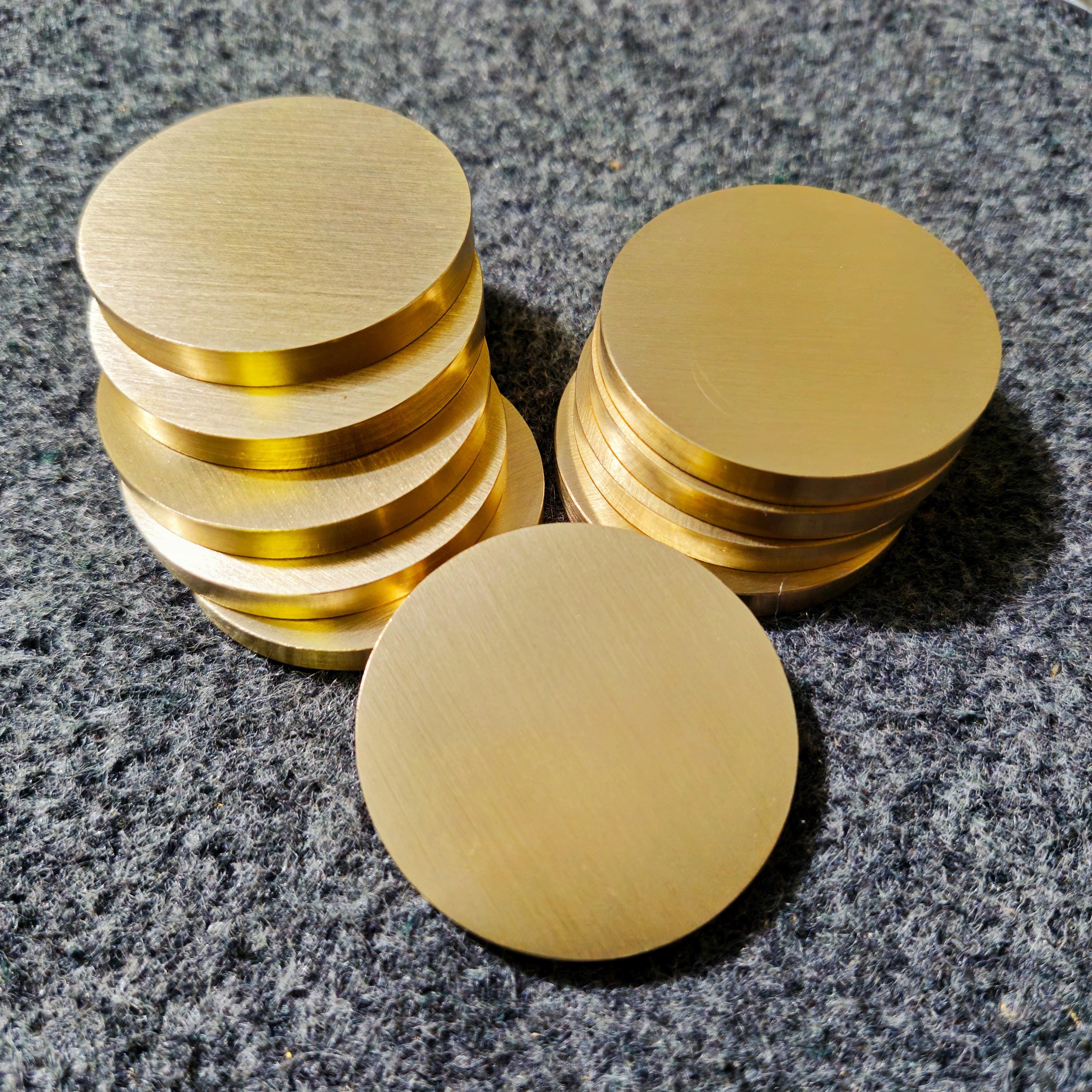 30pcs | 50mm X 4mm Solid Brass Coins Blanks| Blanks for Laser Engraving ...