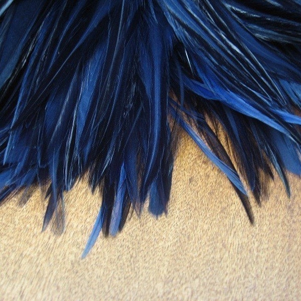 Navy Blue saddle Feathers -- over 50