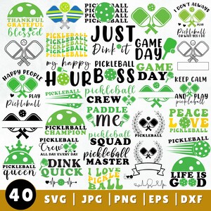 Pickleball Svg-bundel, 40 Pickleball Png, Pickleball Mom Svg, Pickleball Paddles, Pickleball Shirt en Court sublimatie digitale download
