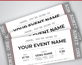 Editable Event Ticket Template: DIY Surprise Gift Ticket (5.25" x 2")