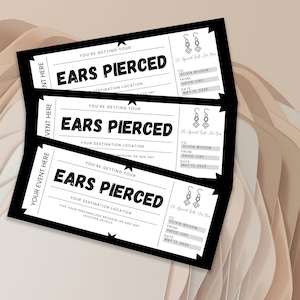 Editable Ear Piercing Gift Certificate: Teen Birthday Surprise (Printable Download