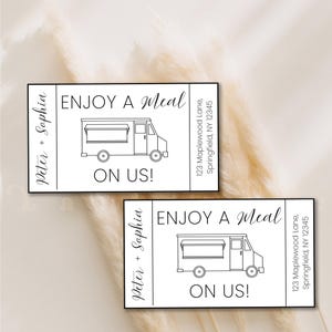Modern Wedding Food Truck Ticket Template: Editable Meal & Bar Ticket (Digital Download)