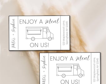 Modern Wedding Food Truck Ticket Template: Editable Meal & Bar Ticket (Digital Download)