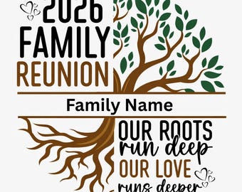 Árbol de la Reunión Familiar Personalizado 2026 PDF PNG, Árbol de la Vida, Camiseta de Árbol Genealógico, Reunión Familiar, Sublimación, Camiseta de Verano, Descarga Digital