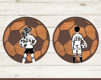 Personalized Soccer Ornament SVG, Custom Jersey, Laser Cut File (Digital Download)