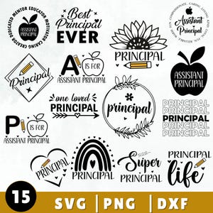 Pakiet SVG dla dyrektora | Nauczyciel SVG | Koszulka dyrektora SVG | Prezent dla nauczyciela | Plik SVG Cricut | Tęcza nauczyciela SVG | Sublimacja Png Dxf