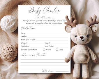 Baby Shower Due Date & Weight Guessing Game: Gender Neutral Printable (Digital Download)