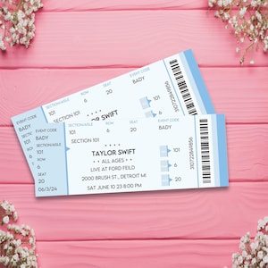 Blaue Konzert-Karte | Bearbeitbare Canva Vorlage | Druckbares Event Ticket | Realistische kundenspezifische Konzertkarte | Digital Download Ticket Design