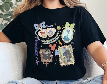 Coquette Disney Zootopia Characters Shirt, Zootropolis Judy Hopps Nick Wilde Tee 384662