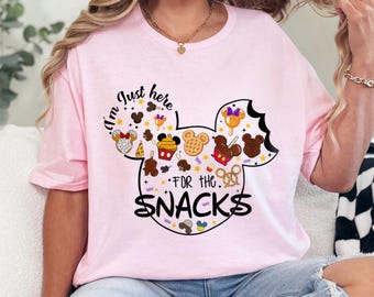 Coquette Disney I'm Here For The Snacks Shirt, Disneyland Family  Trip Tee 381486