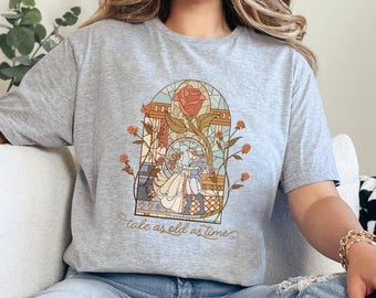 Disney Beauty And The Beast Shirt, Retro Matching Disneyland Girls Trip Tee 380995