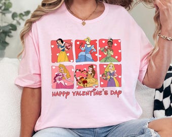 Coquette Disney Princess Valentines Day Shirt, Disneyland Love Couple Tee, Gift For Her 380803
