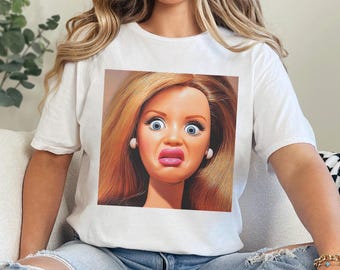 Disgusted Doll Face Meme Shirt, Viral Internet Cringy Sarcastic Doll Tee 386070
