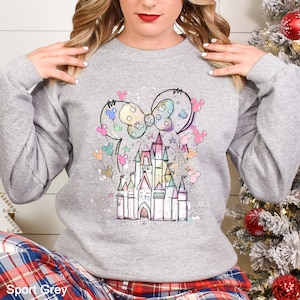 Coquette Minnie Disney Castle Sweatshirt, Disneyland Matching Girls Trip Hoodie
