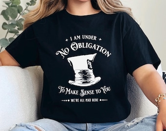 Retro Alice in Wonderland Mad Hatter Shirt, Disney We're All Mad Here Tee 383305
